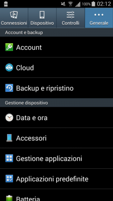 menù android ripristinare-dati-fabbrica