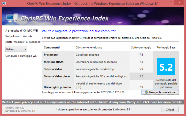 for ios instal ChrisPC Win Experience Index 7.22.06
