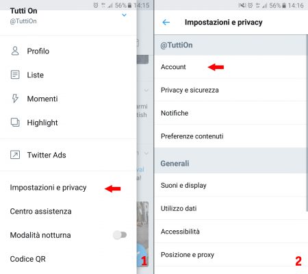 cambiare password twitter - 3